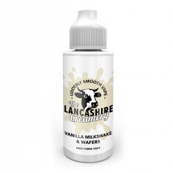 The Lancashire Creamery Vanilla Milkshake and Wafers 100ml Shortfill